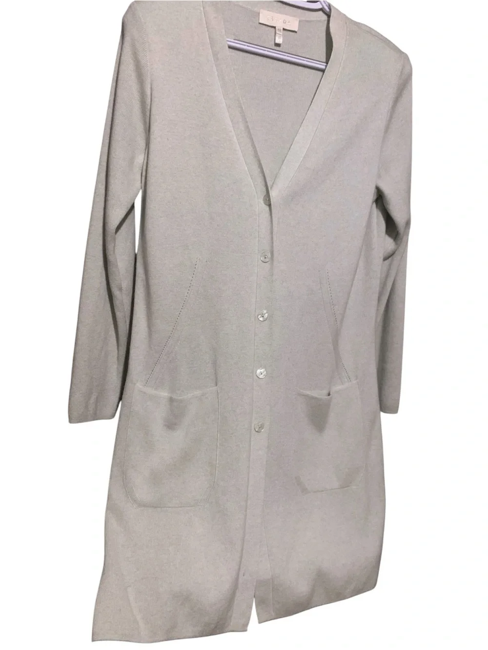 ESCADA Vintage Longline Knit Cardigan Duster Mint Green SZ 42 Italian  Like New